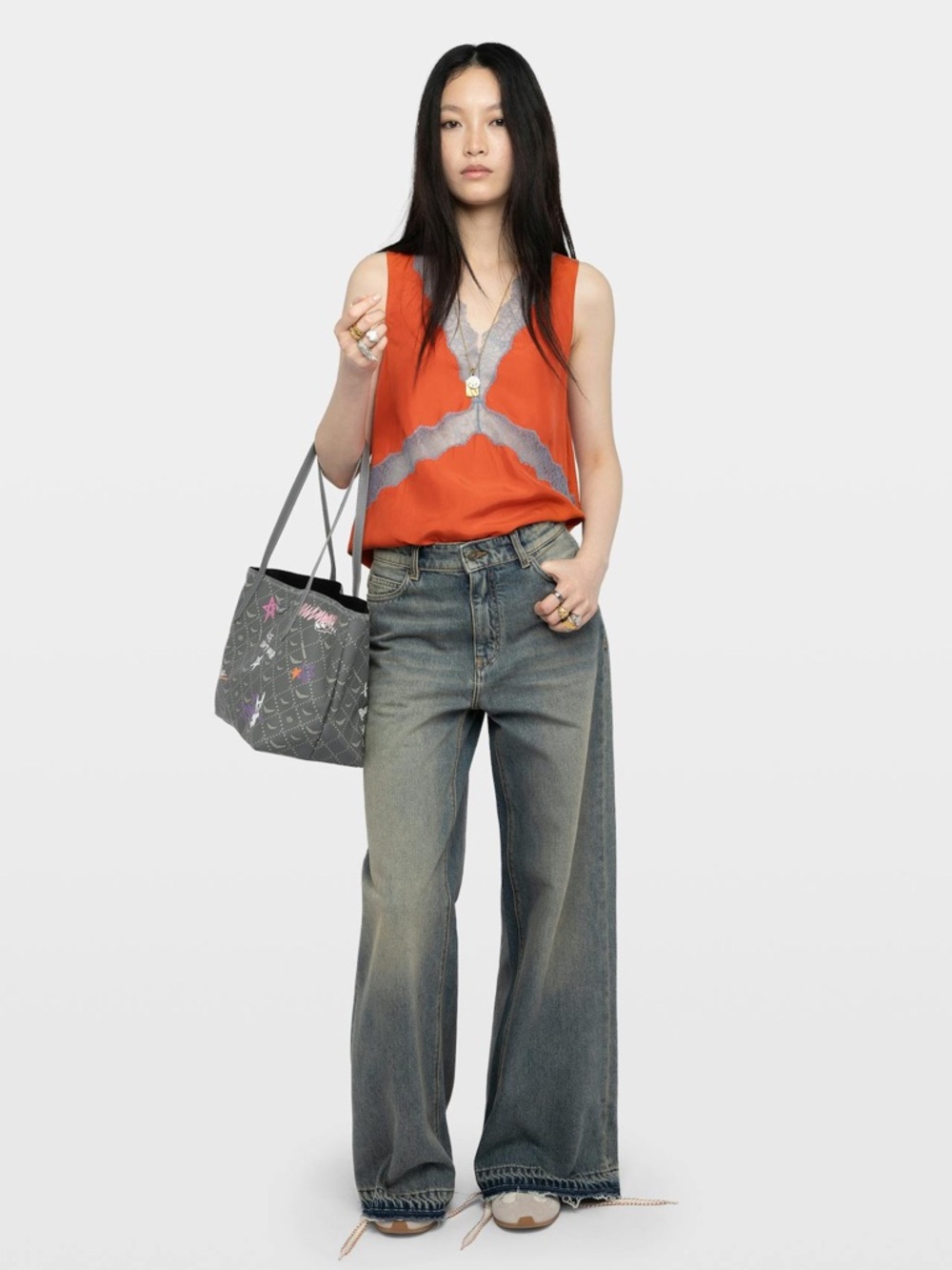 Zadig & Voltaire Tasao Silk Lace Top NWT